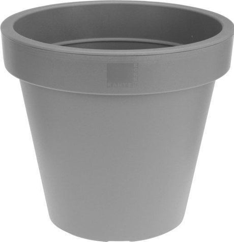 Kunststof bloempot rond 50 cm lichtgrijs, gladde wand en brede bovenrand
