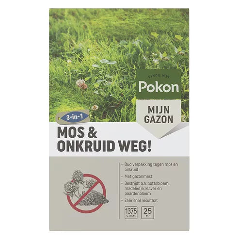 Pokon - Mos en Onkruid Weg! 25m2 (3 in 1)