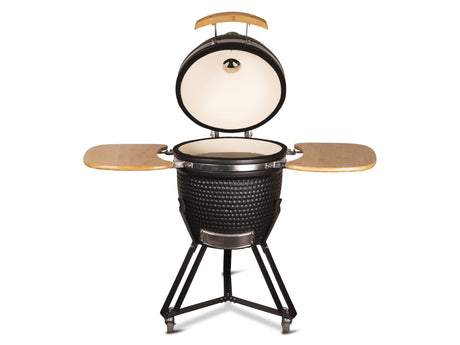 Kamado Grill Kamado 20" Keramische barbecue Classic Black Large Compleet Mat zwart