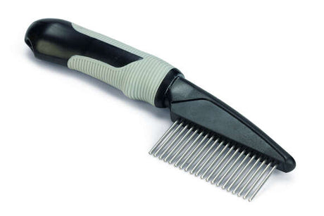 Beeztees Verzorgingskam Roterende Tanden – Hondenverzorging – Zwart/Grijs – Grof – 21 cm