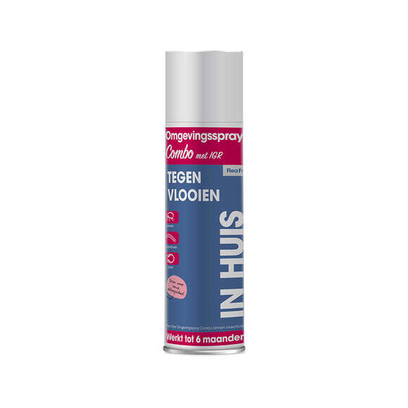 Omgevingsspraybus van 250 ml met rode en blauwe opdruk en zilveren dop