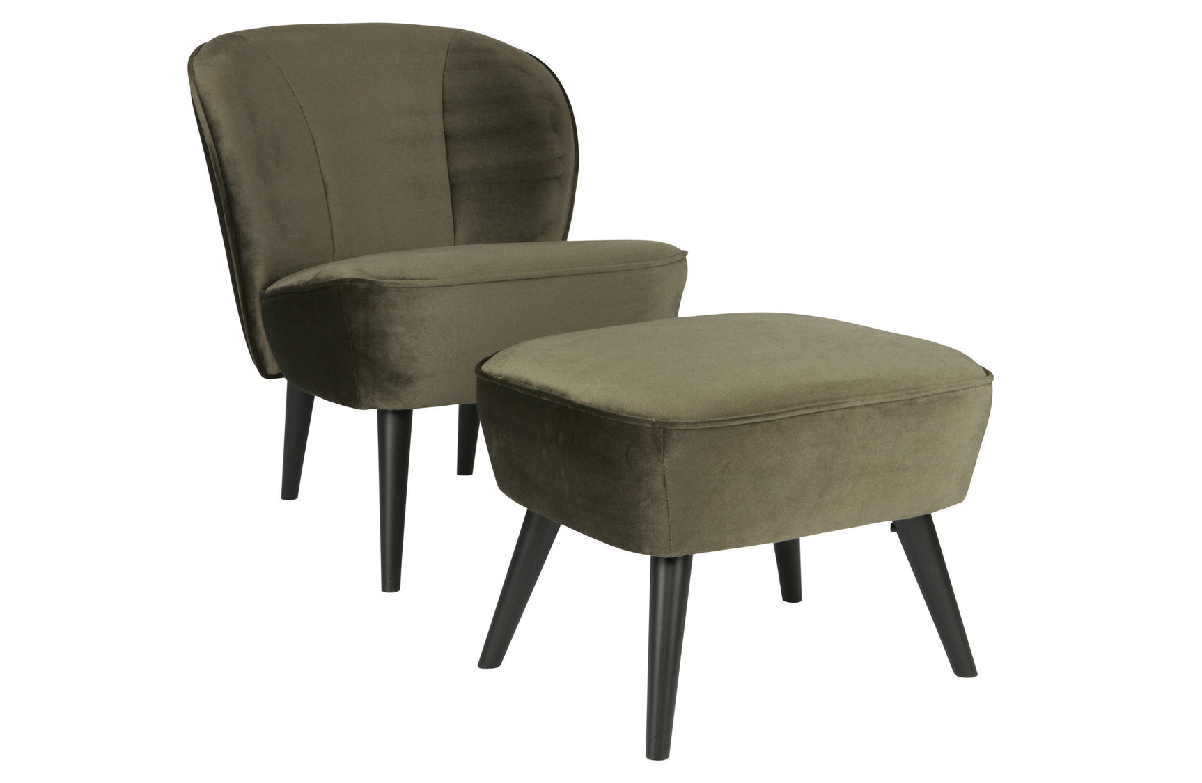 WOOOD - Fauteuil Sara fluweel warm groen