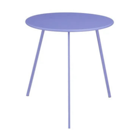 Ronde bijzettafel Mica Decorations in lila met rond blad en drie slanke poten