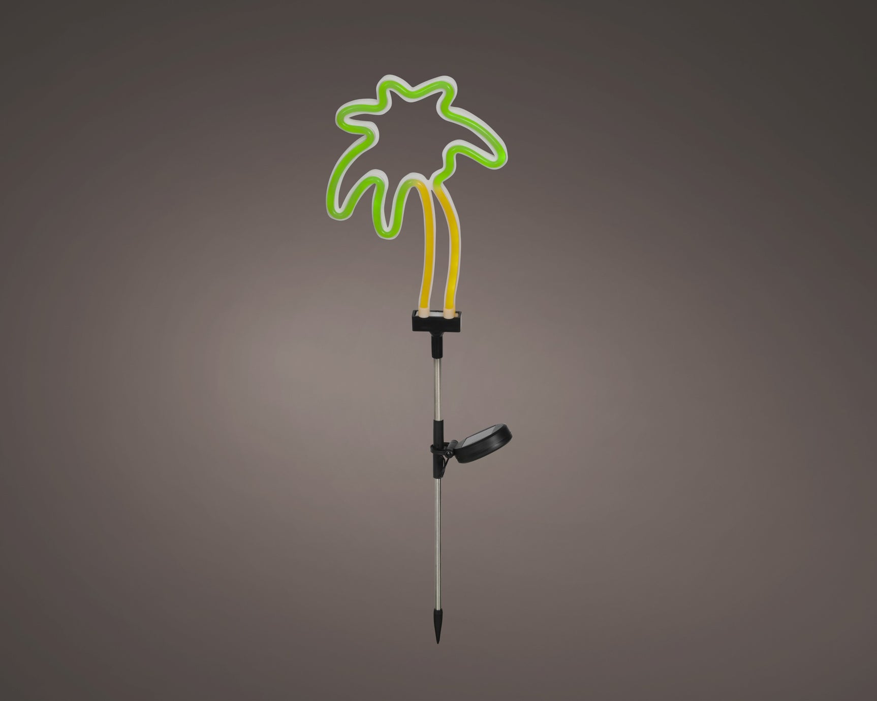 Palmbomen-vormige solar tuinlamp met kunststof stok en gloeiende LED-lijnen