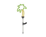 Palmbomen-vormige solar tuinlamp met kunststof stok en zwart lampenkopje