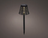 Solar stake light wicker steady