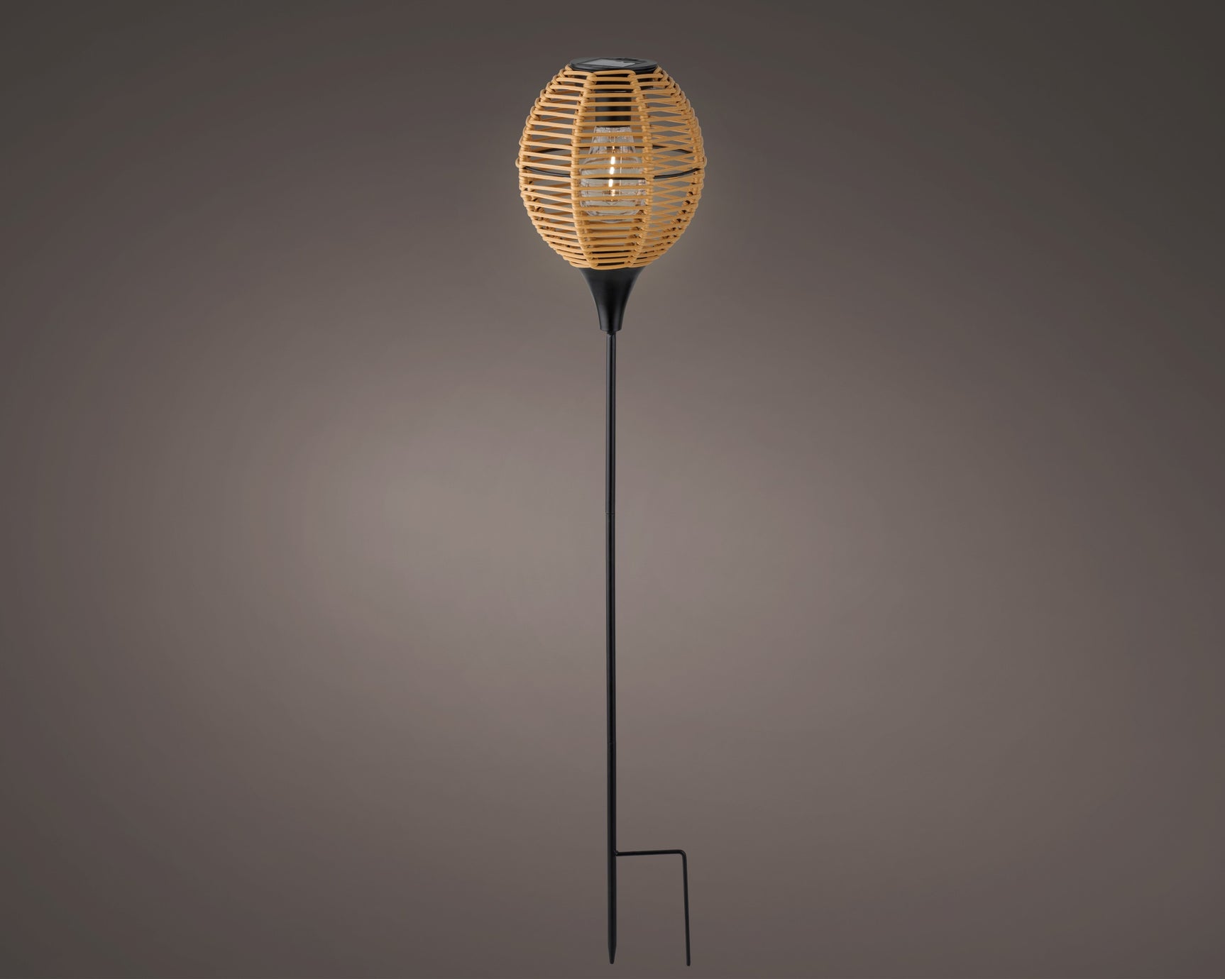 Solar stake light wicker