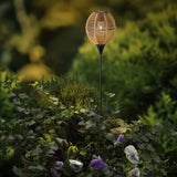 Solar stake light wicker