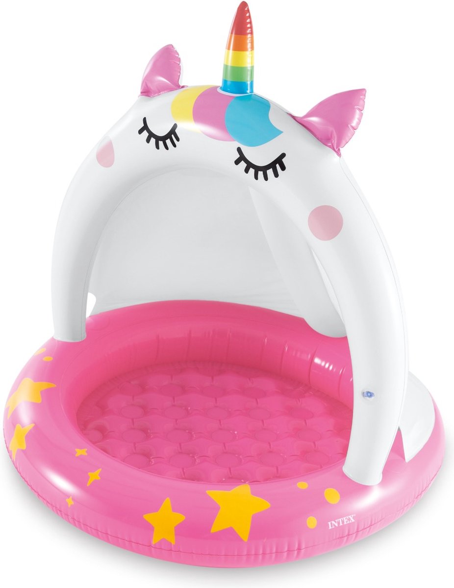 Intex - Kinderzwembad eenhoorn met afdekkap 102cm