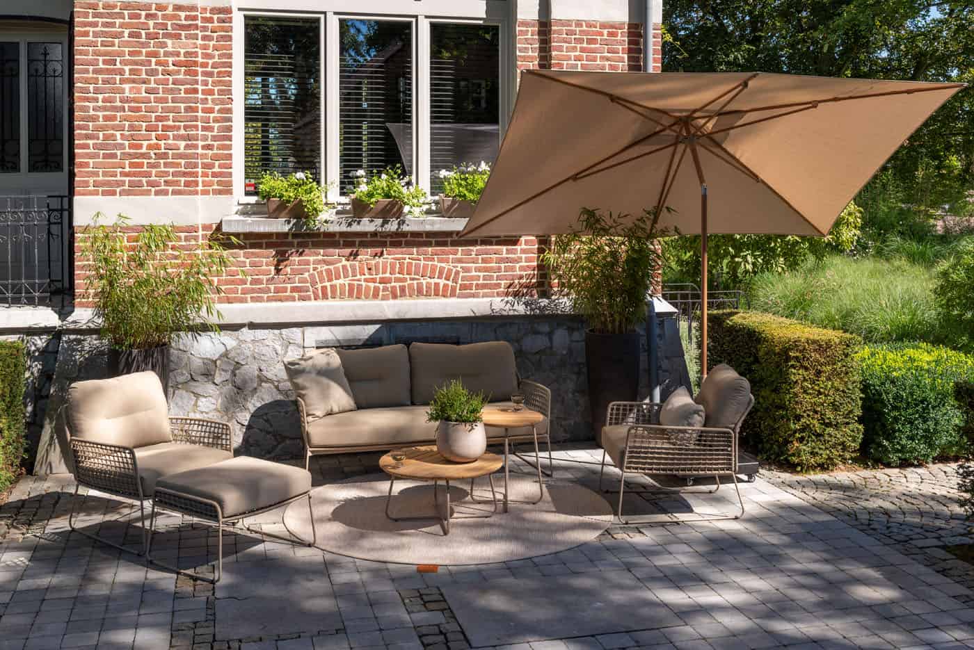 4SO - Azzurro 200x300cm zand met houtlook frame