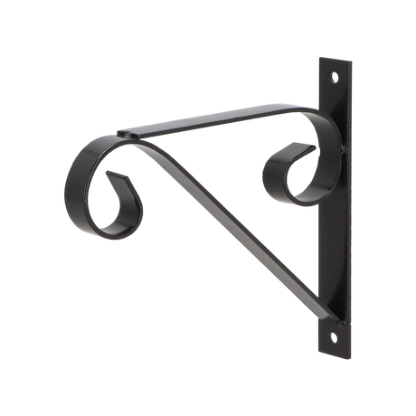 Zwarte metalen S-hanghaak met montageplaat en twee krullen voor hangmand