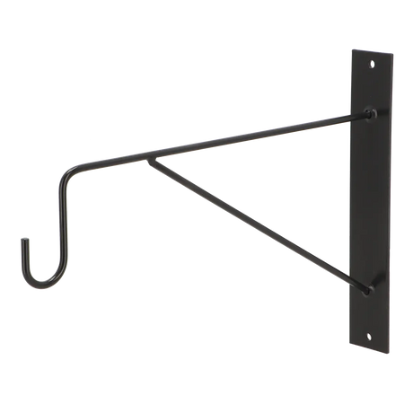 Zwarte Esschert Design ophanghaak met muurplaat en dubbele haak, 35 cm