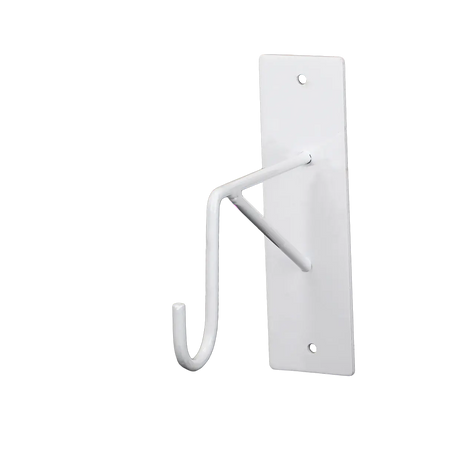 Witte plantenmand-haak met muurplaat en gebogen haakarm, 15 cm, Esschert design
