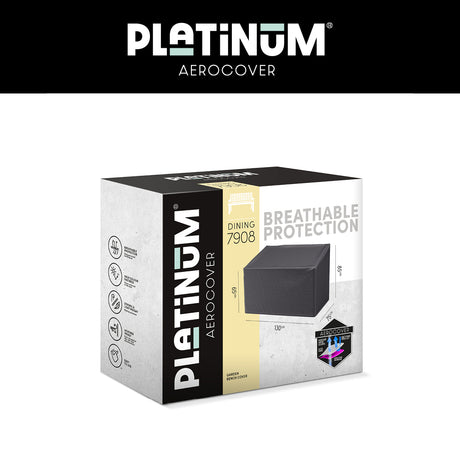Platinum AeroCover tuinbankhoes 130x75xH65/85, grijze hoes op verpakking