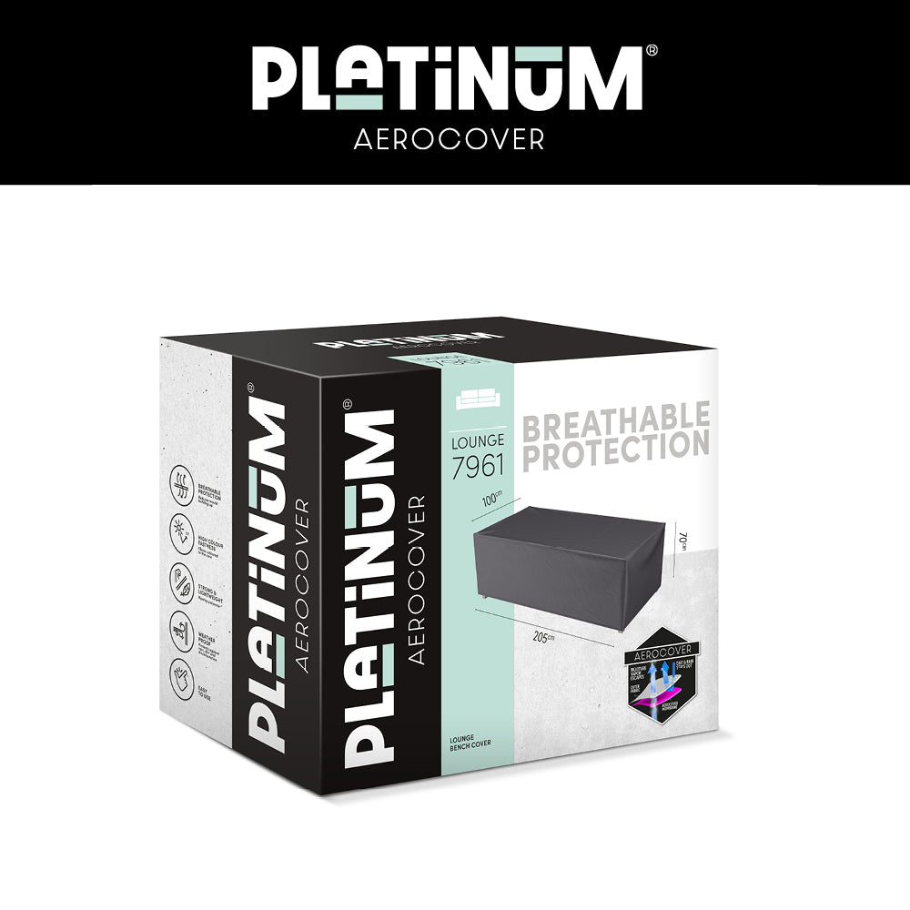 Loungebankhoesverpakking Platinum AeroCover voor 205x100xH70, grijs