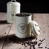 Voorraadblik thee, koffie en suiker - set van 3 stuks créme - Esschert design