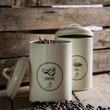 Voorraadblik thee, koffie en suiker - set van 3 stuks créme - Esschert design