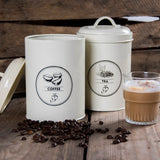 Voorraadblik thee, koffie en suiker - set van 3 stuks créme - Esschert design