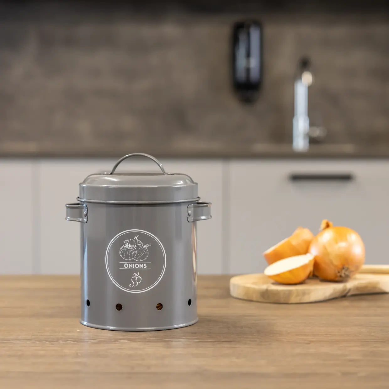 Voorraadblik voor uien antraciet - Esschert design