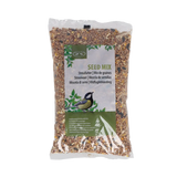 Strooivoermix zak met groene voorlabel en vogelafbeelding