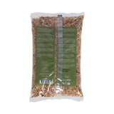 Strooivoermix zak met groene achterlabel en productinformatie
