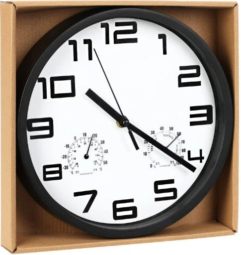 Wandklok PP zwart wit - 25cm