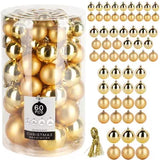 Kerstballen 60 stuks kunststof | Goud