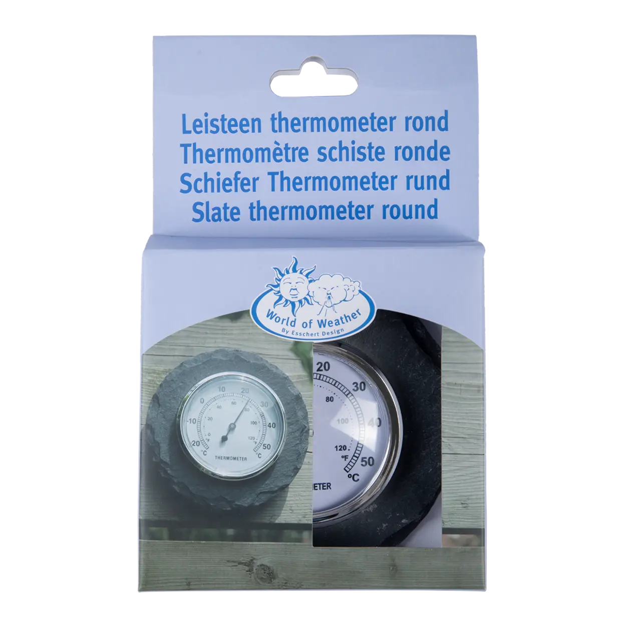 Leisteen thermometer rond 12cm - Esschert design