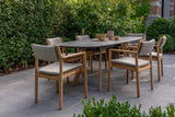 4SO - Levi stapelbare dining stoel teak incl. 2 kussens