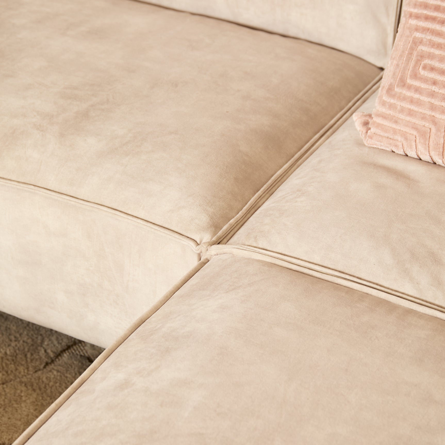MySofa Floris| 2,5 zits + divan rechts | fluweel beige