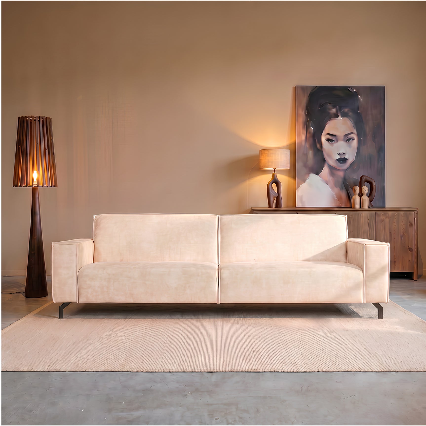 MySofa Floris 2,5-zits Fluweel Beige