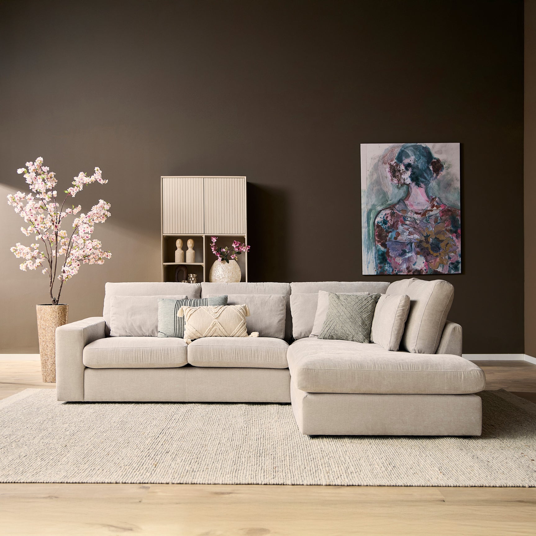 MySofa Jesse | 2,5-zits + ottomane rechts | beige