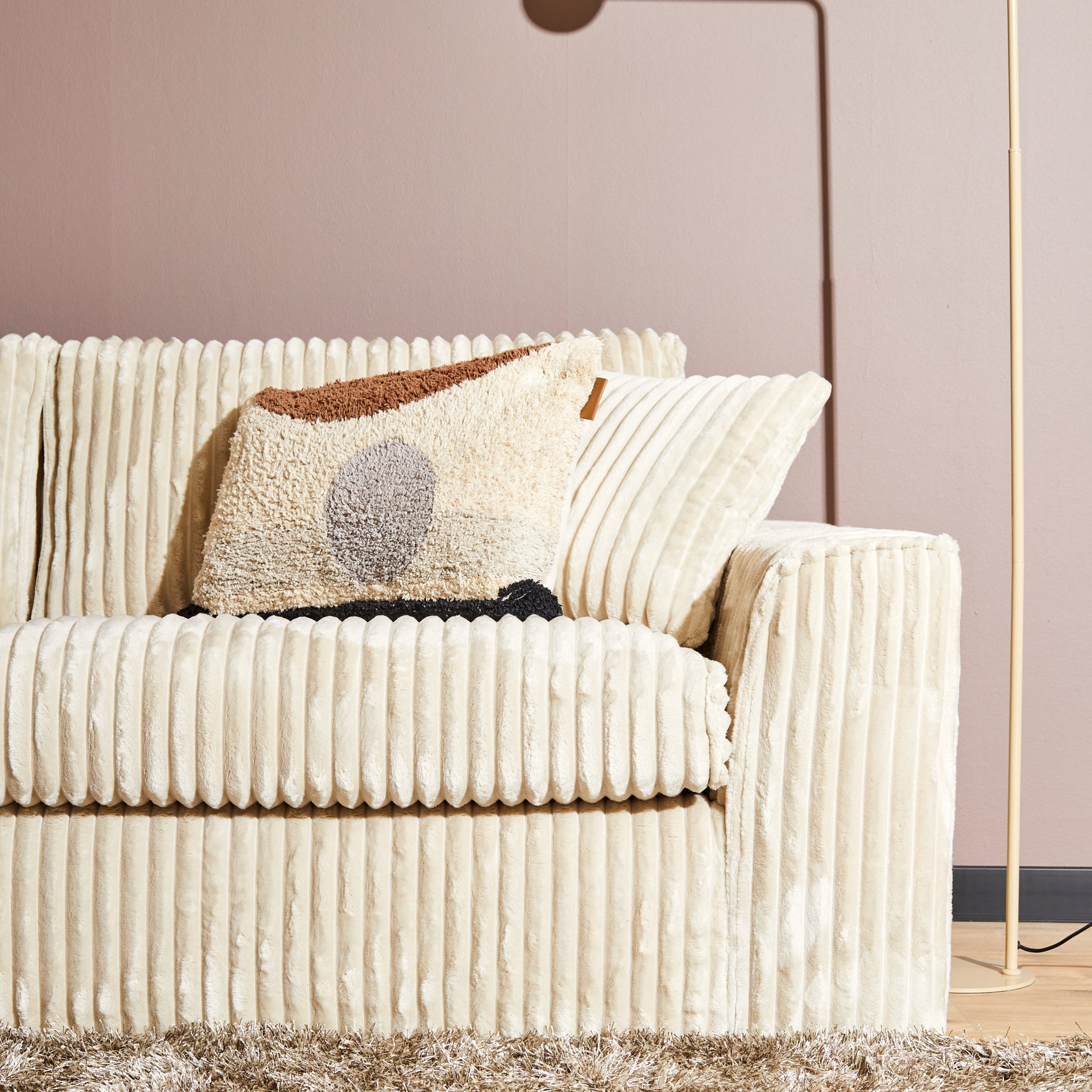 MySofa Teddy | Divan links + 2,5-zits | Beige