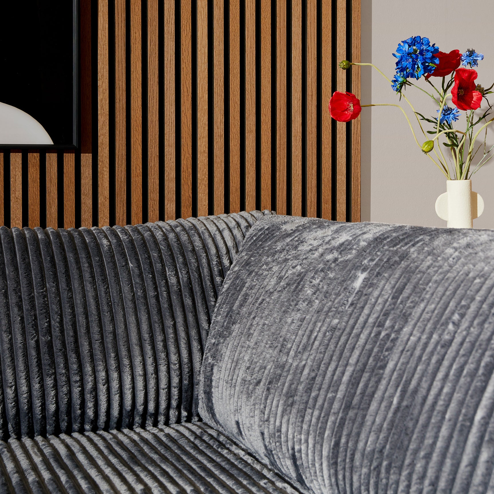 MySofa Teddy | 2,5-zits + divan rechts | antraciet