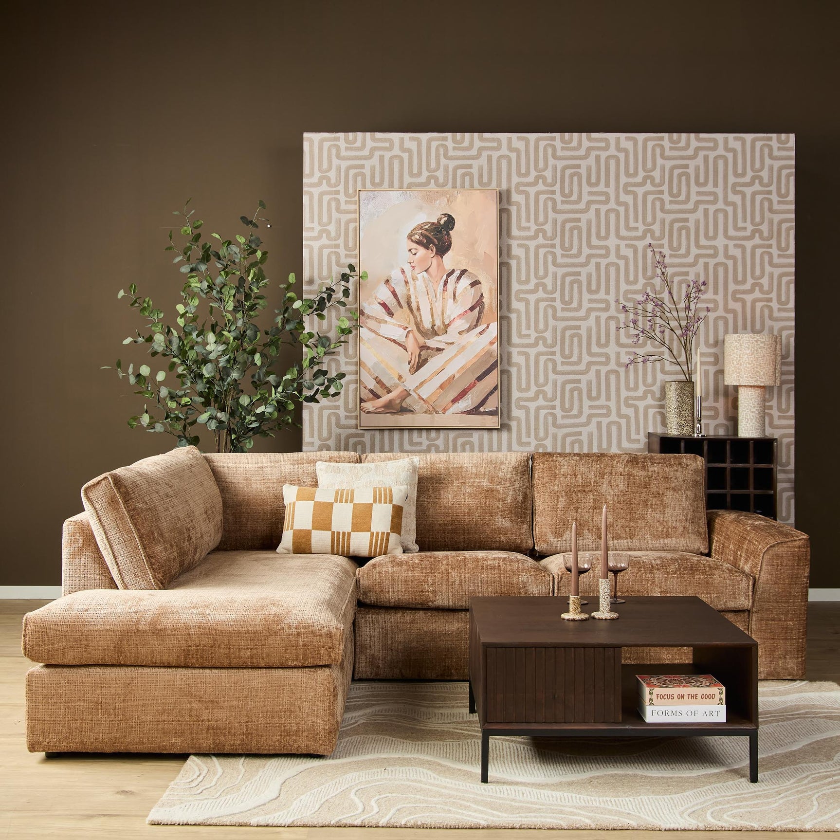MySofa Teddy Hoekbank Kaneel Divaan Links + 2,5-zits