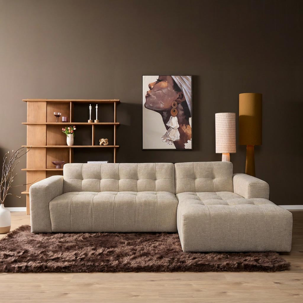 MySofa Ruby Hoekbank Beige 2,5-zits AL + Lounge R
