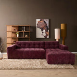 MySofa Ruby Hoekbank Paars 2,5-zits AL + Lounge rechts