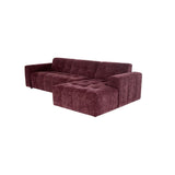 MySofa Ruby Hoekbank Paars 2,5-zits AL + Lounge rechts