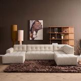 MySofa Ruby U-bank beige lounge links + 2,5-zits + ottomane rechts