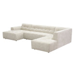 MySofa Ruby U-bank beige lounge links + 2,5-zits + ottomane rechts