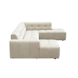MySofa Ruby U-bank beige lounge links + 2,5-zits + ottomane rechts