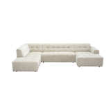 MySofa Ruby U-bank beige ottomane links + 2,5-zits + lounge rechts