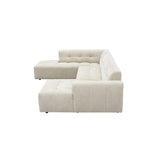 MySofa Ruby U-bank beige ottomane links + 2,5-zits + lounge rechts