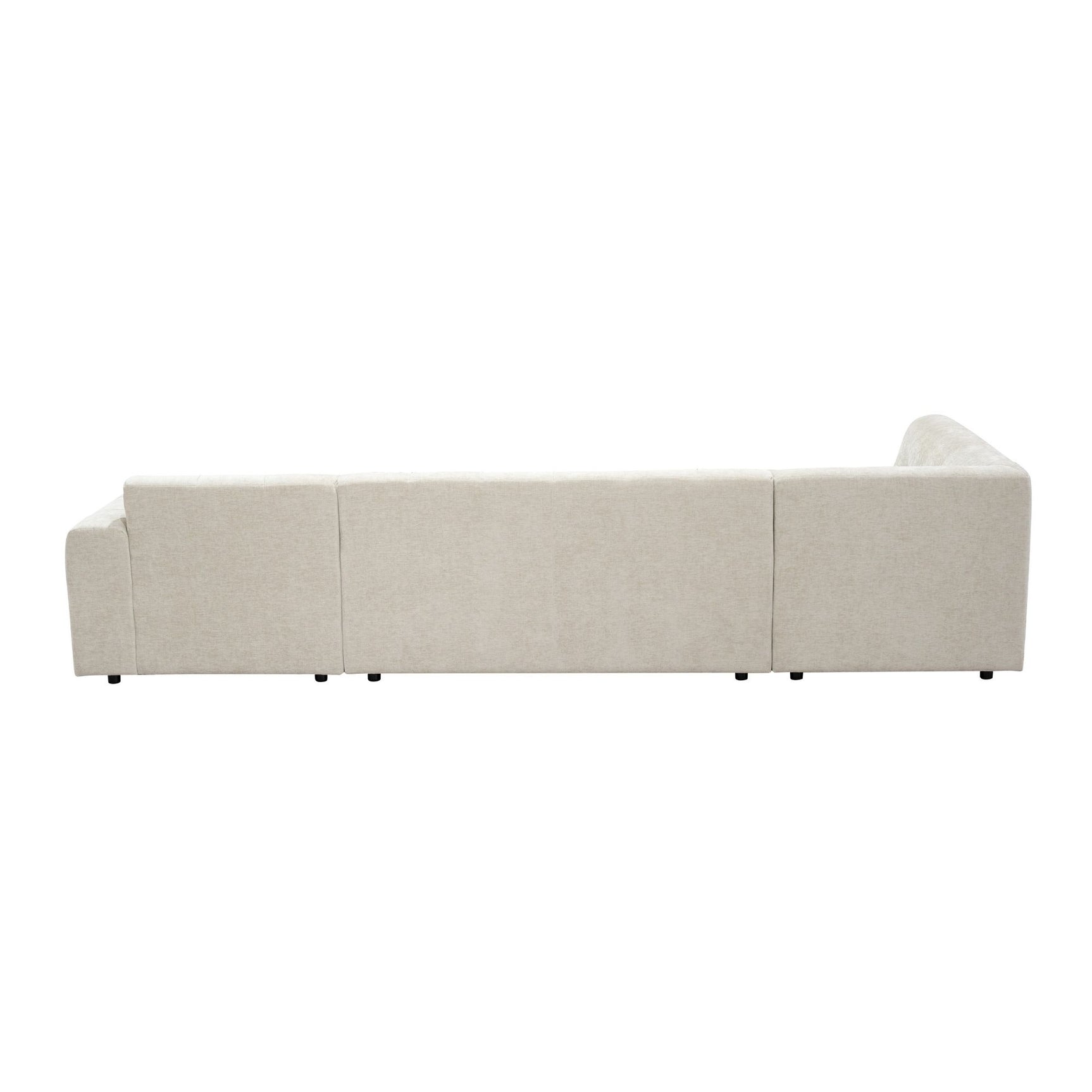 MySofa Ruby U-bank beige ottomane links + 2,5-zits + lounge rechts