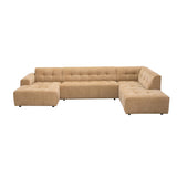 MySofa Ruby U-bank camel lounge links + 2,5-zits + ottomane rechts