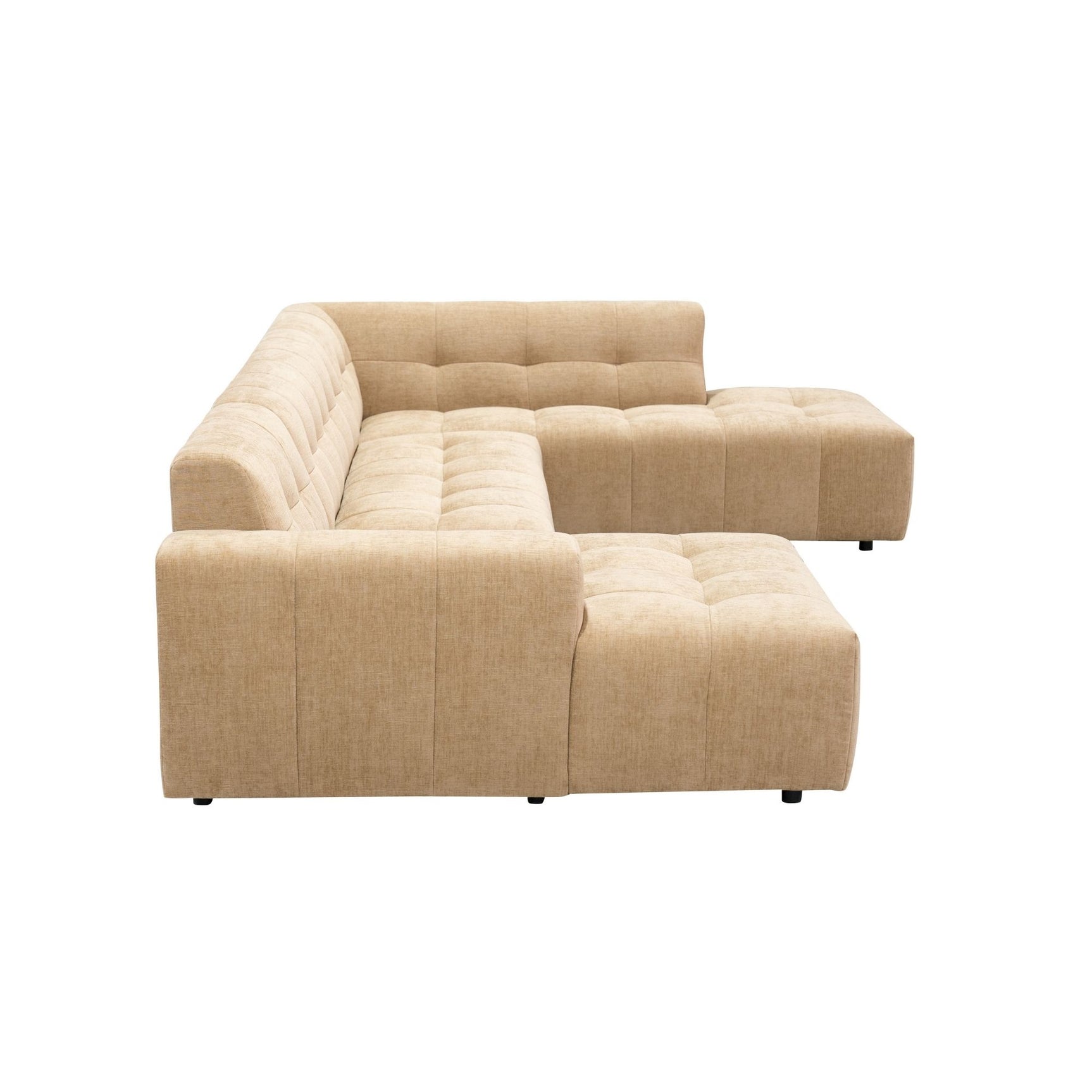 MySofa Ruby U-bank camel lounge links + 2,5-zits + ottomane rechts