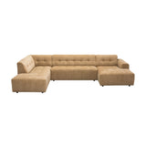 MySofa Ruby U-bank camel ottomane links + 2,5-zits + lounge rechts