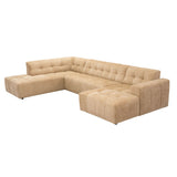 MySofa Ruby U-bank camel ottomane links + 2,5-zits + lounge rechts
