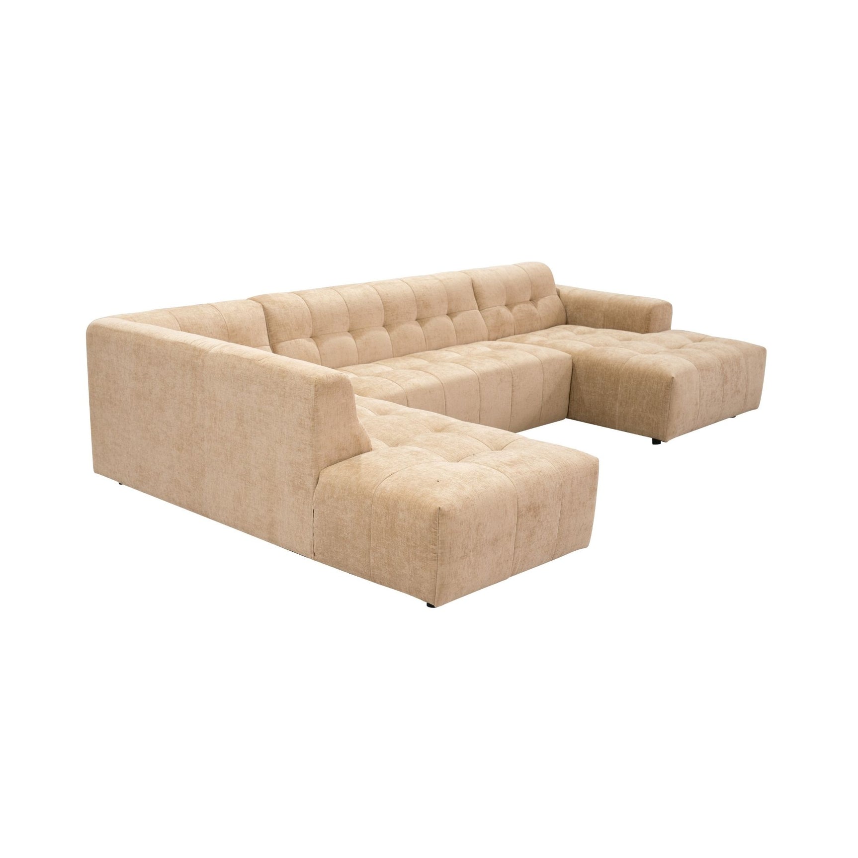 MySofa Ruby U-bank camel ottomane links + 2,5-zits + lounge rechts