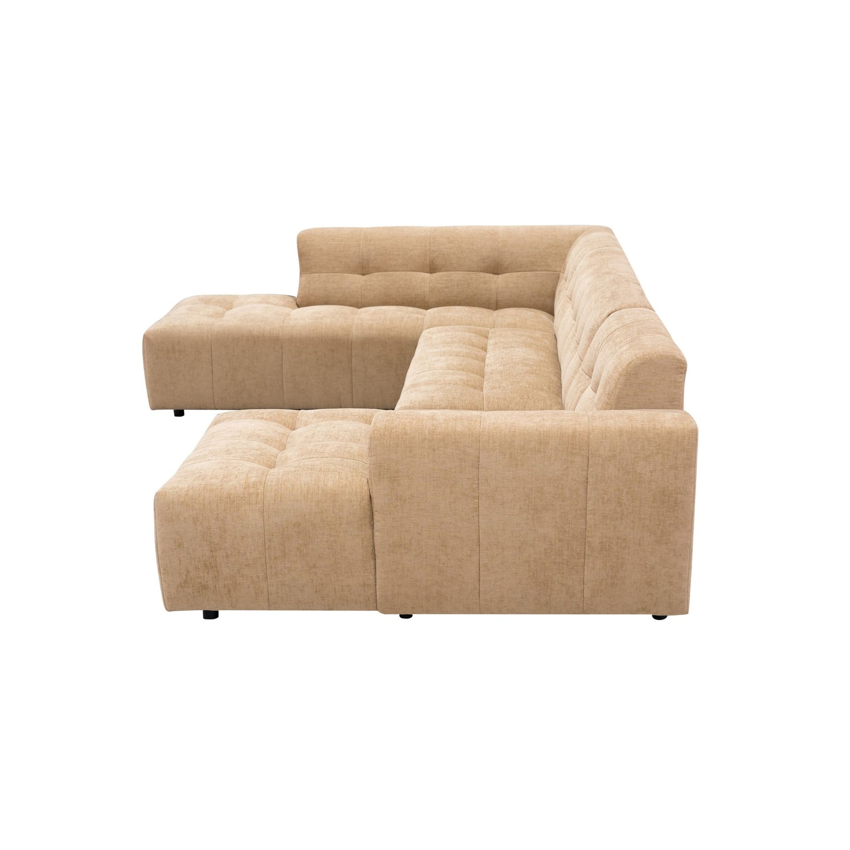 MySofa Ruby U-bank camel ottomane links + 2,5-zits + lounge rechts